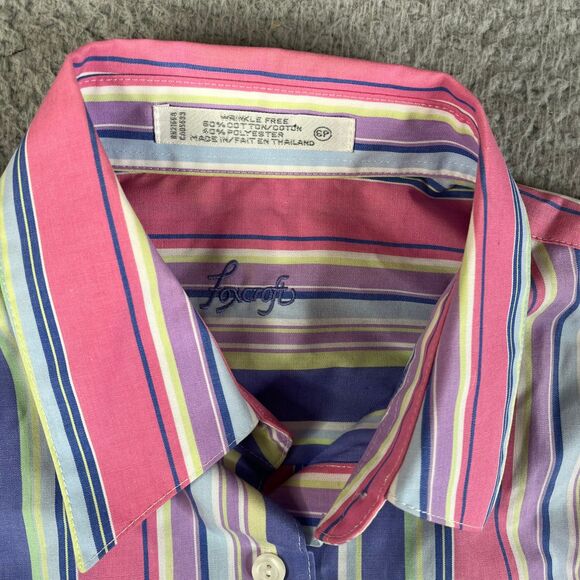 Lot of 2 Foxcroft Blouse Womens 6P Pink Blue Purple Striped Wrinkle Free Shirt - Picture 4 of 16
